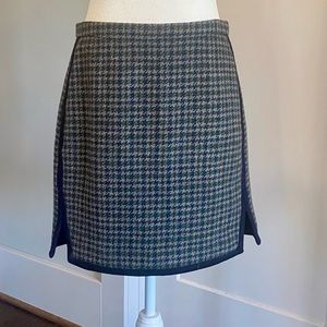 J.Crew lined gray and navy mini skirt-size 6.